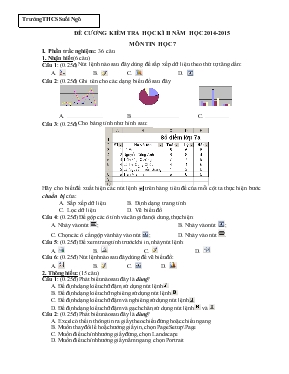Đề cương kiểm tra học kì II năm học 2014 - 2015 môn Tin học 7